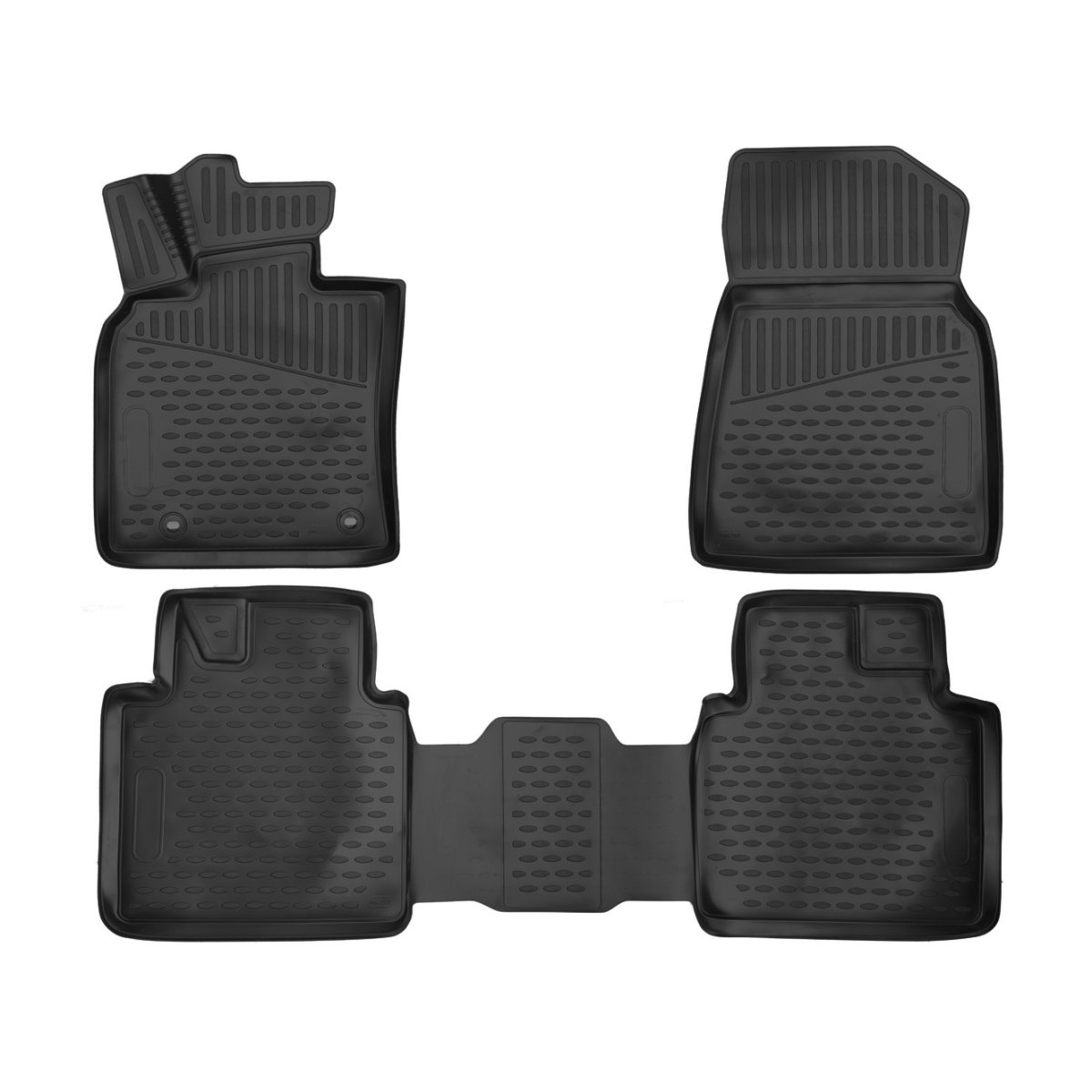Toyota Avalon Hybrid Floor Mats - Omac - Rubber TPE 3 Pcs - Black - 2018-2023